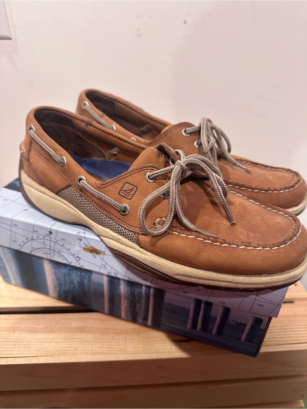 Sperry Men's Tan Leather Boat Shoes 10M